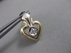 ANTIQUE OLD MINE CUT DIAMOND 14K WHITE YELLOW GOLD HANGING HEART EARRINGS #21076