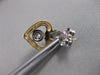 ANTIQUE OLD MINE CUT DIAMOND 14K WHITE YELLOW GOLD HANGING HEART EARRINGS #21076