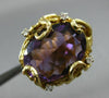 ANTIQUE LARGE 30.16CT DIAMOND & AMETHYST 14K YELLOW GOLD HANDCRAFTED NUGGET RING