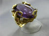 ANTIQUE LARGE 30.16CT DIAMOND & AMETHYST 14K YELLOW GOLD HANDCRAFTED NUGGET RING