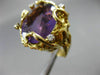 ANTIQUE LARGE 30.16CT DIAMOND & AMETHYST 14K YELLOW GOLD HANDCRAFTED NUGGET RING