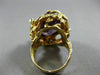 ANTIQUE LARGE 30.16CT DIAMOND & AMETHYST 14K YELLOW GOLD HANDCRAFTED NUGGET RING