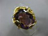 ANTIQUE LARGE 30.16CT DIAMOND & AMETHYST 14K YELLOW GOLD HANDCRAFTED NUGGET RING