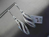 ANTIQUE LARGE 6.72CT DIAMOND AMETHYST 14K WHITE GOLD 3D SPIRAL HANGING EARRINGS