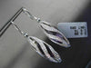 ANTIQUE LARGE 6.72CT DIAMOND AMETHYST 14K WHITE GOLD 3D SPIRAL HANGING EARRINGS