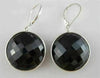 ANTIQUE 55CT CIRCLE HANGING ONYX 14KT WHITE GOLD EARRINGS AMAZING!!!!!!!!!!!!!!!