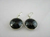 ANTIQUE 55CT CIRCLE HANGING ONYX 14KT WHITE GOLD EARRINGS AMAZING!!!!!!!!!!!!!!!