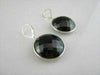 ANTIQUE 55CT CIRCLE HANGING ONYX 14KT WHITE GOLD EARRINGS AMAZING!!!!!!!!!!!!!!!