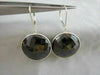 ANTIQUE 55CT CIRCLE HANGING ONYX 14KT WHITE GOLD EARRINGS AMAZING!!!!!!!!!!!!!!!