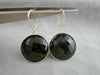 ANTIQUE 55CT CIRCLE HANGING ONYX 14KT WHITE GOLD EARRINGS AMAZING!!!!!!!!!!!!!!!