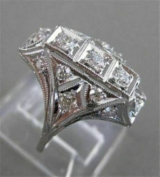 ANTIQUE .45CT OLD MINE DIAMOND PLATINUM 3 STONE FILIGREE ENGAGEMENT RING #20968
