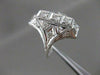 ANTIQUE .45CT OLD MINE DIAMOND PLATINUM 3 STONE FILIGREE ENGAGEMENT RING #20968