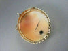ANTIQUE LARGE .18CT DIAMOND FILIGREE LADY CAMEO 14K 2TONE BROOCH & PENDANT #1807