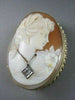 ANTIQUE LARGE .18CT DIAMOND FILIGREE LADY CAMEO 14K 2TONE BROOCH & PENDANT #1807