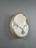 ANTIQUE LARGE .18CT DIAMOND FILIGREE LADY CAMEO 14K 2TONE BROOCH & PENDANT #1807