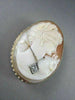 ANTIQUE LARGE .18CT DIAMOND FILIGREE LADY CAMEO 14K 2TONE BROOCH & PENDANT #1807