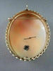 ANTIQUE LARGE .18CT DIAMOND FILIGREE LADY CAMEO 14K 2TONE BROOCH & PENDANT #1807