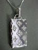 ANTIQUE LARGE .30CT DIAMOND 14KT WHITE GOLD 3D FLORAL PURSE BAG PENDANT #19086