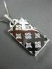 ANTIQUE LARGE .30CT DIAMOND 14KT WHITE GOLD 3D FLORAL PURSE BAG PENDANT #19086
