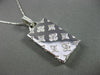 ANTIQUE LARGE .30CT DIAMOND 14KT WHITE GOLD 3D FLORAL PURSE BAG PENDANT #19086