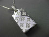 ANTIQUE LARGE .30CT DIAMOND 14KT WHITE GOLD 3D FLORAL PURSE BAG PENDANT #19086