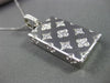 ANTIQUE LARGE .30CT DIAMOND 14KT WHITE GOLD 3D FLORAL PURSE BAG PENDANT #19086
