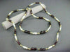 ANTIQUE LONG 14KT YELLOW GOLD AAA GARNET & PEARLS NECKLACE BEAUTIFUL!! #21983