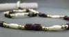 ANTIQUE LONG 14KT YELLOW GOLD AAA GARNET & PEARLS NECKLACE BEAUTIFUL!! #21983
