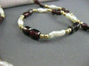 ANTIQUE LONG 14KT YELLOW GOLD AAA GARNET & PEARLS NECKLACE BEAUTIFUL!! #21983
