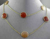 ANTIQUE EXTRA LONG 14KT YELLOW GOLD AAA MULTI FACET AGATE BY THE YARD NECKLACE