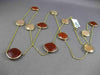 ANTIQUE EXTRA LONG 14KT YELLOW GOLD AAA MULTI FACET AGATE BY THE YARD NECKLACE