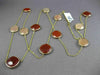 ANTIQUE EXTRA LONG 14KT YELLOW GOLD AAA MULTI FACET AGATE BY THE YARD NECKLACE
