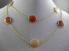 ANTIQUE EXTRA LONG 14KT YELLOW GOLD AAA MULTI FACET AGATE BY THE YARD NECKLACE