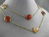 ANTIQUE EXTRA LONG 14KT YELLOW GOLD AAA MULTI FACET AGATE BY THE YARD NECKLACE
