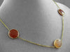 ANTIQUE EXTRA LONG 14KT YELLOW GOLD AAA MULTI FACET AGATE BY THE YARD NECKLACE