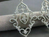 ANTIQUE LARGE 1.99CT DIAMOND 14KT W GOLD FILIGREE FLORAL DROP EARRINGS STUNNING!