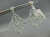 ANTIQUE LARGE 1.99CT DIAMOND 14KT W GOLD FILIGREE FLORAL DROP EARRINGS STUNNING!
