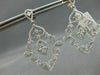 ANTIQUE LARGE 1.99CT DIAMOND 14KT W GOLD FILIGREE FLORAL DROP EARRINGS STUNNING!