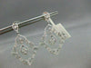 ANTIQUE LARGE 1.99CT DIAMOND 14KT W GOLD FILIGREE FLORAL DROP EARRINGS STUNNING!