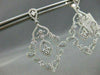 ANTIQUE LARGE 1.99CT DIAMOND 14KT W GOLD FILIGREE FLORAL DROP EARRINGS STUNNING!