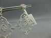 ANTIQUE LARGE 1.99CT DIAMOND 14KT W GOLD FILIGREE FLORAL DROP EARRINGS STUNNING!