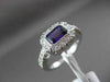 ANTIQUE 1.10CT DIAMOND & AAA AMETHYST 14KT WHITE GOLD HALO SOLITAIRE FUN RING