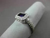 ANTIQUE 1.10CT DIAMOND & AAA AMETHYST 14KT WHITE GOLD HALO SOLITAIRE FUN RING