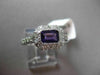 ANTIQUE 1.10CT DIAMOND & AAA AMETHYST 14KT WHITE GOLD HALO SOLITAIRE FUN RING