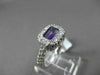 ANTIQUE 1.10CT DIAMOND & AAA AMETHYST 14KT WHITE GOLD HALO SOLITAIRE FUN RING