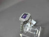 ANTIQUE 1.10CT DIAMOND & AAA AMETHYST 14KT WHITE GOLD HALO SOLITAIRE FUN RING