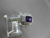 ANTIQUE 1.10CT DIAMOND & AAA AMETHYST 14KT WHITE GOLD HALO SOLITAIRE FUN RING