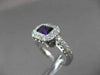 ANTIQUE 1.10CT DIAMOND & AAA AMETHYST 14KT WHITE GOLD HALO SOLITAIRE FUN RING