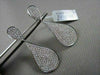 ANTIQUE EXTRA LARGE 3.35CT DIAMOND 18KT WHITE GOLD PEAR SHAPE HANGING EARRINGS