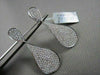 ANTIQUE EXTRA LARGE 3.35CT DIAMOND 18KT WHITE GOLD PEAR SHAPE HANGING EARRINGS